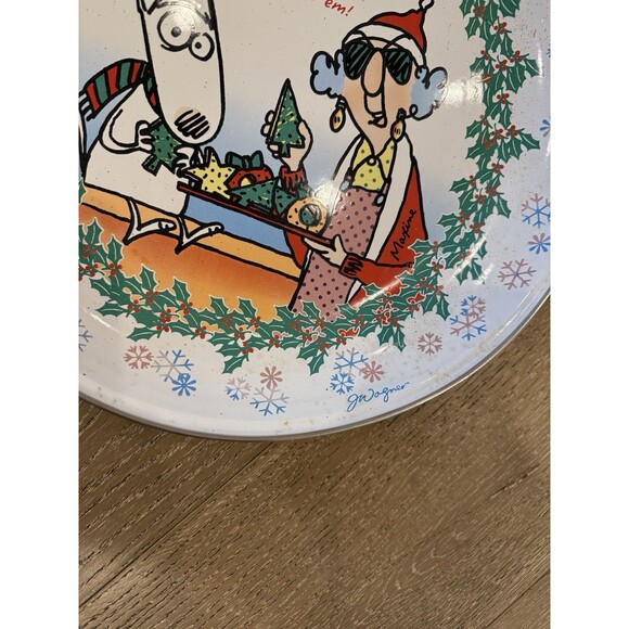 Vintage Funny Maxine Christmas Cookies Holiday Deep Serving Plate Enameled 12” - Picture 2 of 3
